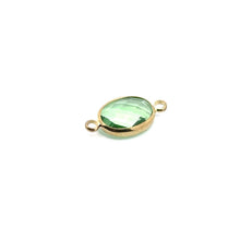 Light green oval shape double ring crystal charm,SKU#M2143light green