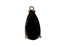 Black tear drop crystal charm, SKU#M2152black