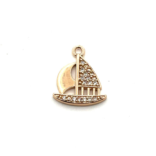 Sailboat Charm, Gold Plated