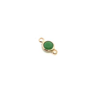 Jade green double ring crystal charm, SKU#M2166jade