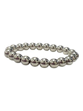 Sterling silver size 9 beaded stretchy ring, SKU#50530ER9