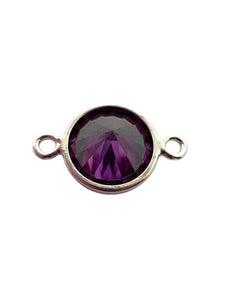 3mm, sterling silver , 3A, Cubic Zicronia Bezel Connector 
SKU#5030CM2