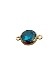 3mm, Gold filled , 3A, Cubic Zicronia Bezel Connector 
SKU#4030CM12