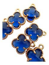 Dark blue four leaf clover charm, SKU#M2158-29