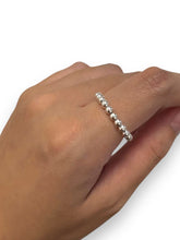 Sterling silver size 8 beaded stretchy ring, SKU#50530ER8