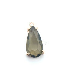 Green teardrop crystal charm, SKU#M2152green