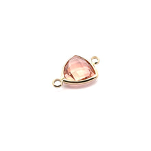 Champaign double ring triangle shape crystal charm, SKU#M2157champaign