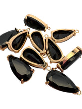 Black tear drop crystal charm, SKU#M2152black