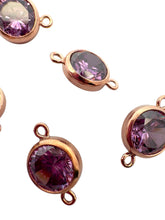 6mm, Rose Gold Filled, 3A, Cubic Zicronia Bezel Connector 
SKU#4805781M6