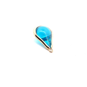 Light blue round tear drop shape charm, SKU#M2160Lblue