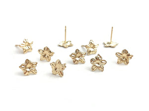 14kGF Flower Stud Earrings Sku#E26-4