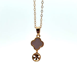 Clover With Pearl Cup Pendant, Pearl Gold Plated, M4415