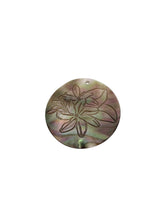 Round Mother of,Pearl carved flower. SKU#M4054