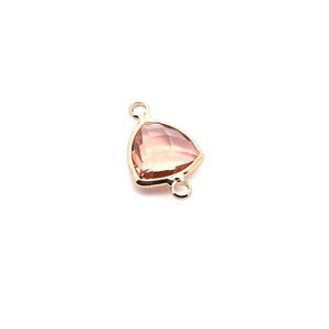 Champaign double ring triangle shape crystal charm, SKU#M2157champaign