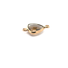 Light black triangle double ring crystal charm, SKU#M2157Lblack