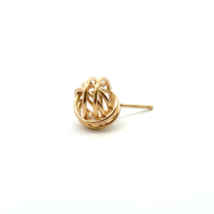 10.0mm open knot post earring, 14KGF, SKU#400K10P