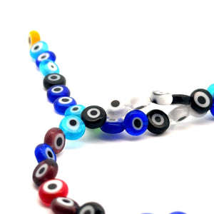 Evil eye flat round bead, SKU#M3157