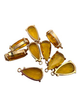 Yellow tear drop crystal charm, SKU#M2152yellow