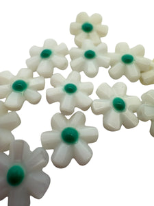 10mm Teal flower Mother Of Pearl, SKU#M4670