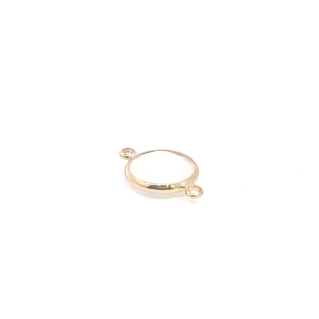 White circle crystal charm double ring. SKU#M2148white
