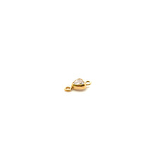 White CZ vertical Heart Bezel Connector, SKU#4048VCM4