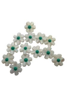 10mm Teal flower Mother Of Pearl, SKU#M4670