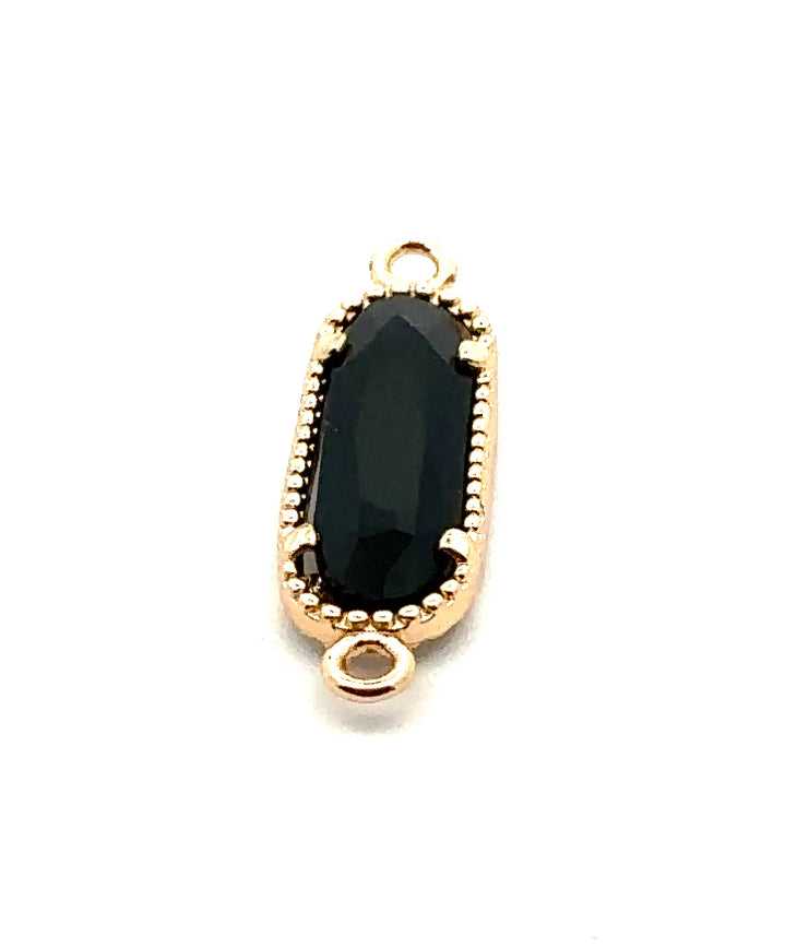 Black oval shape crystal charm,SKU#M2167Black