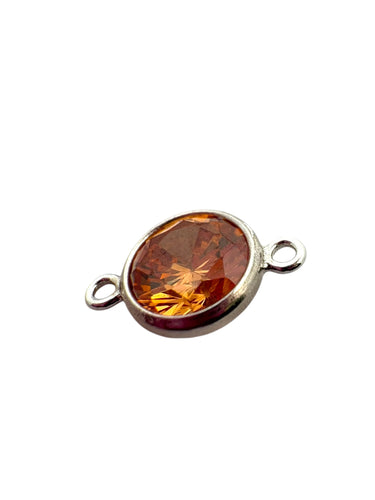 3mm, sterling silver , 3A, Cubic Zicronia Bezel Connector 
SKU#5030CM11