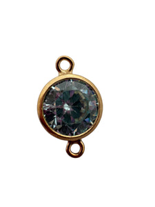 3mm, Gold filled , 3A, Cubic Zicronia Bezel Connector 
SKU#4030CM3
