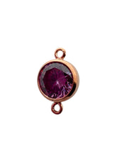 6mm, Rose Gold Filled, 3A, Cubic Zicronia Bezel Connector 
SKU#4805781M6