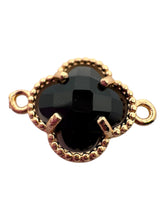 Black four leaf double ring  leaf clover, SKU#M2142black