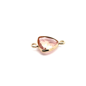 Champaign double ring triangle shape crystal charm, SKU#M2157champaign