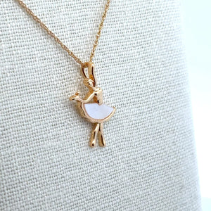 Ballerina Pendant, Pearl, Gold Plated, M4411