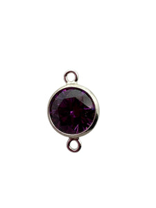 3mm, sterling silver , 3A, Cubic Zicronia Bezel Connector 
SKU#5030CM2