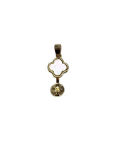 Clover With Pearl Cup Pendant, Pearl Gold Plated, M4415