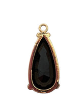 Black tear drop crystal charm, SKU#M2152black