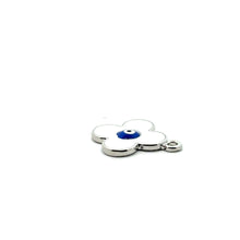 Devil eye four leaf clover, silver plated,SKU#M3141