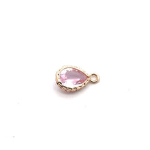 Pink tear drop shape crystal charm, SKU#M2141pink