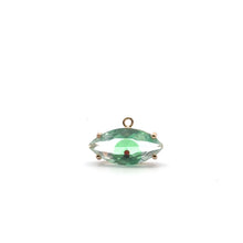 Green eye shape crystal charm, SKU#M2138green