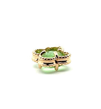 Light green four leaf clover charm, 14K gold plated. SKU# M8816