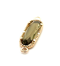 Light black oval shape crystal charm, SKU#M2167LBLACK