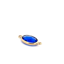 Royal blue oval shape double ring crystal charm,SKU#M2143royalblue