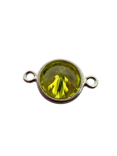 3mm, sterling silver , 3A, Cubic Zicronia Bezel Connector 
SKU#5030CM8