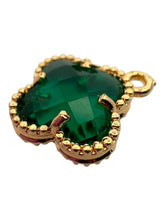 Emerald green four leaf clover charm, SKU#M2158-9
