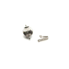 Solid White gold bead clasp, 8mm, SKU#A008C-W
