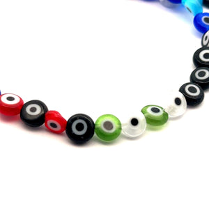 Evil eye flat round bead, SKU#M3157