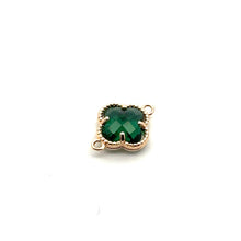 Emerald green four leaf clover crystal charm, SKU#M2142Emerald