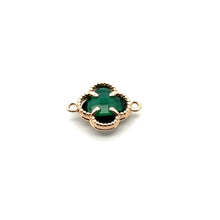 Emerald green four leaf clover crystal charm, SKU#M2142Emerald