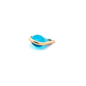 Light blue round tear drop shape charm, SKU#M2160Lblue