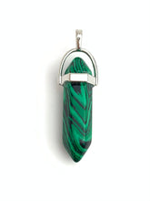 Silver Plated Malachite Pendant Sku#M1423